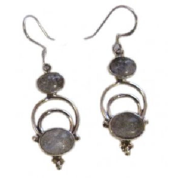 Double Moon Stone Earring-Moon Stone Earring - Click Image to Close